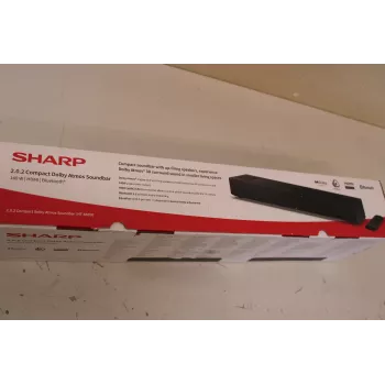 Barra de som Sharp HT-SB700 2.0.2 compacta Dolby Atmos – 140 W, Bluetooth, sem fios, preta