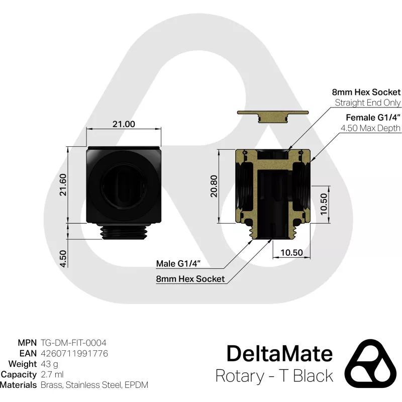 Thermal Grizzly DeltaMate Rotary - T preto (TG-DM-FIT-0004)