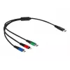Cabo de carregamento USB DeLOCK 3-em-1 USB Type-C Lightning Micro USB 30 cm