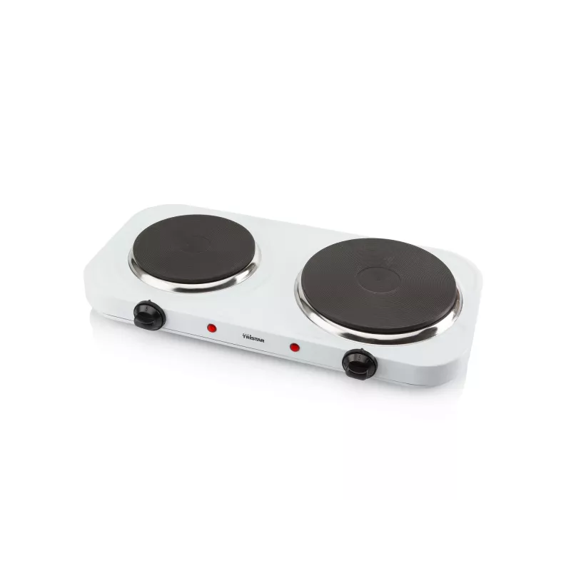 Placa de fogão dupla Tristar KP-6245, 2500W, 15,5/18,5 cm