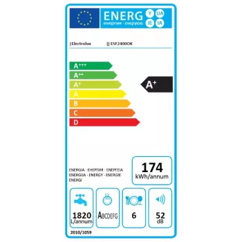 Electrolux ESF2400OK Máquina de lavar louça de bancada 6 conjuntos de louça 52 dB