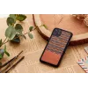 Capa para smartphone man and wood para iPhone 11 Pro – padrão xadrez castanho com rebordo preto