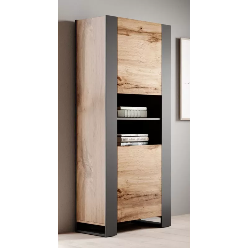 Estante WOOD 65x40x170,5 carvalho Wotan + antracite