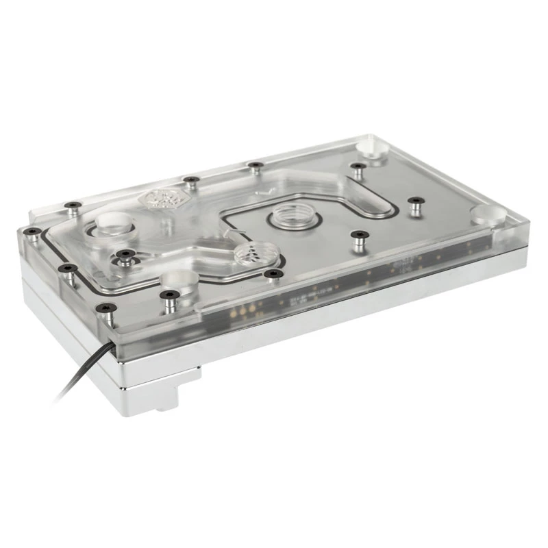 Bloco de água BitsPower Monoblock para ASRock X399M Taichi RGB, acrílico/cobre, niquelado, 90×142×29,1 mm
