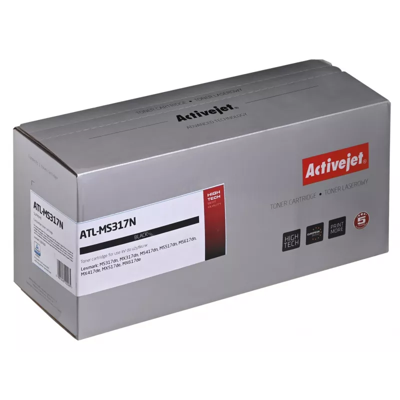 Cartucho de toner ActiveJet substituto de Lexmark 51B2000 preto, 2500 páginas, embalagem individual
