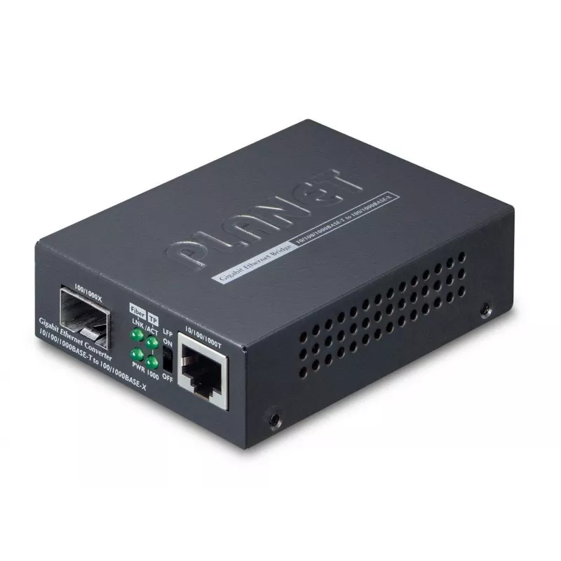 PLANET GT805A Conversor de rede de mídia 1000 Mbit/s multimodo preto