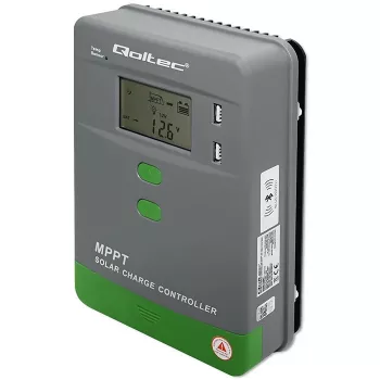 Controlador de carga solar MPPT QOLTEC 53662 com sensor de temperatura