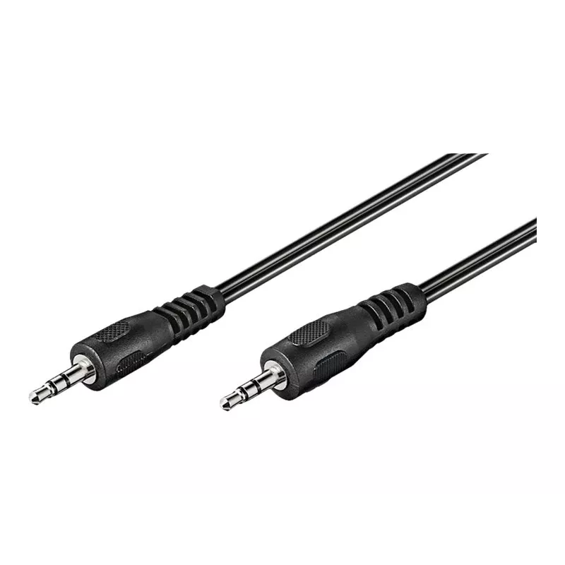 Cabo de ligação jack 3,5 mm Goobay Wentronic, preto, 2,5 m – ficha jack 3,5 mm (3 polos, estéreo) > ficha jack 3,5 mm (3 polos, estéreo) (50449)