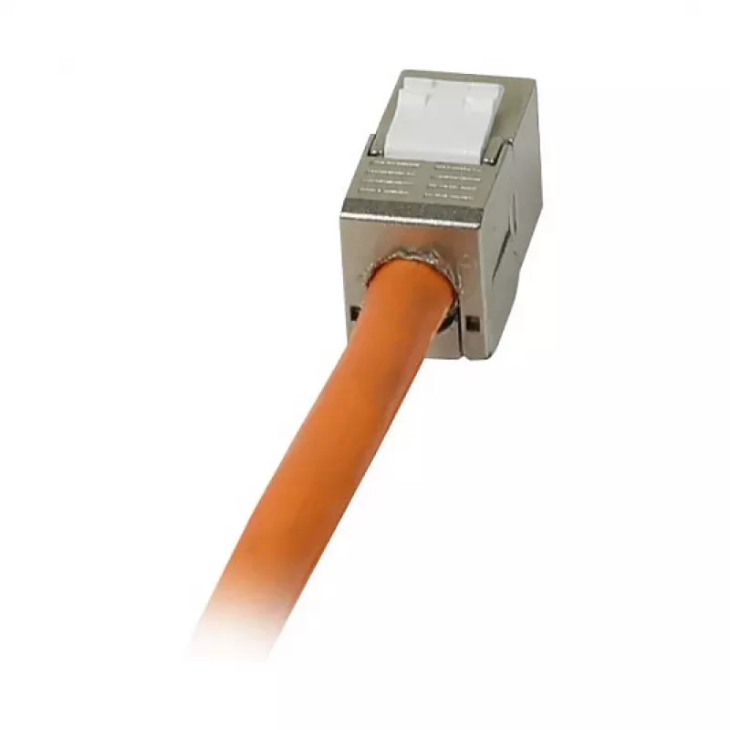 Módulo Keystone Synergy 21 conector fêmea TP RJ45 CAT6A 500MHz curto com fixação de cabo - cabo - digital/dados