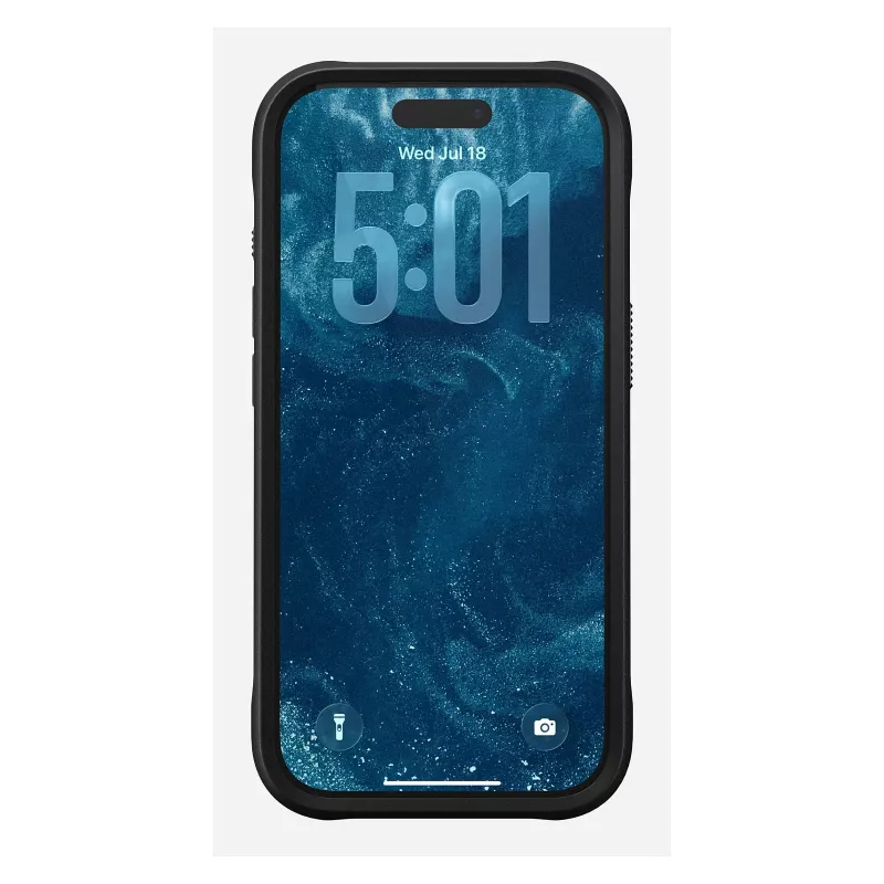 Capa para telemóvel Nomad Rugged Leather Case para Apple iPhone 17 Pro, pele/TPU/PC/alumínio, compatível com ecrãs de 16 cm (6,3 polegadas), preta