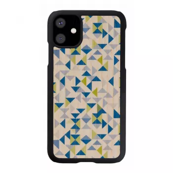 Capa para telemóvel man and wood para iPhone 11 — triângulo azul sobre preto, capa rígida de proteção