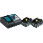 Makita DC18RC - Kit de fontes de alimentação - Carregador + 2 x bateria - Li-Ion - 4 Ah - 72 Wh - 1 x carregamento de bateria (197490-7)