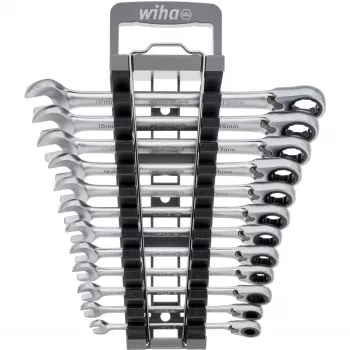 Conjunto de chaves de caixa com catraca Wiha 44661, reversível, 12 peças, medidas SW 8–19 mm