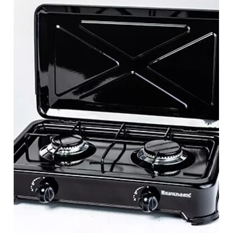 Fogareiro para bancada Ravanson K-02TB [preto; 2 zonas]