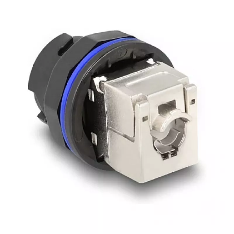 Delock 67047 Ficha fêmea RJ45 Cat.6A de painel com terminação LSA, preto