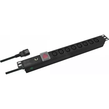 Helos PROFESSIONAL 262837 Unidade de distribuição de energia 19", 8x C13, 2 m, preto, com interruptor