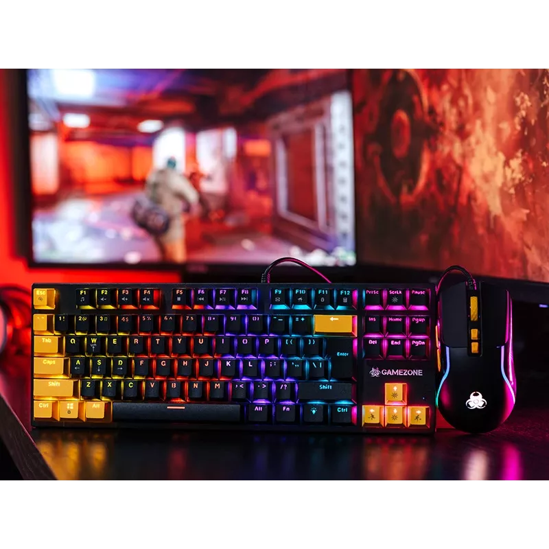 Tracer HORNET 87 Teclado Rato incluído Gaming USB QWERTY Inglês Preto, Amarelo