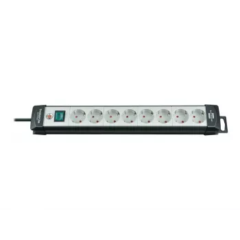 Régua de tomadas Brennenstuhl Premium-Line 8 tomadas preta/cinza-claro Premium-Line 8 tomadas preta/cinza-claro, cabo de 5 m H05VV-F 3G1,5, com interruptor, barra