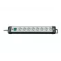 Régua de tomadas Brennenstuhl Premium-Line 8 tomadas preta/cinza-claro Premium-Line 8 tomadas preta/cinza-claro, cabo de 5 m H05VV-F 3G1,5, com interruptor, barra
