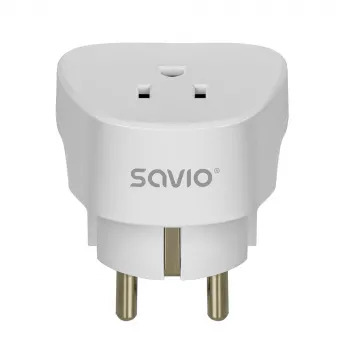 Adaptador de viagem SAVIO AP-01, tomada US – ficha EU