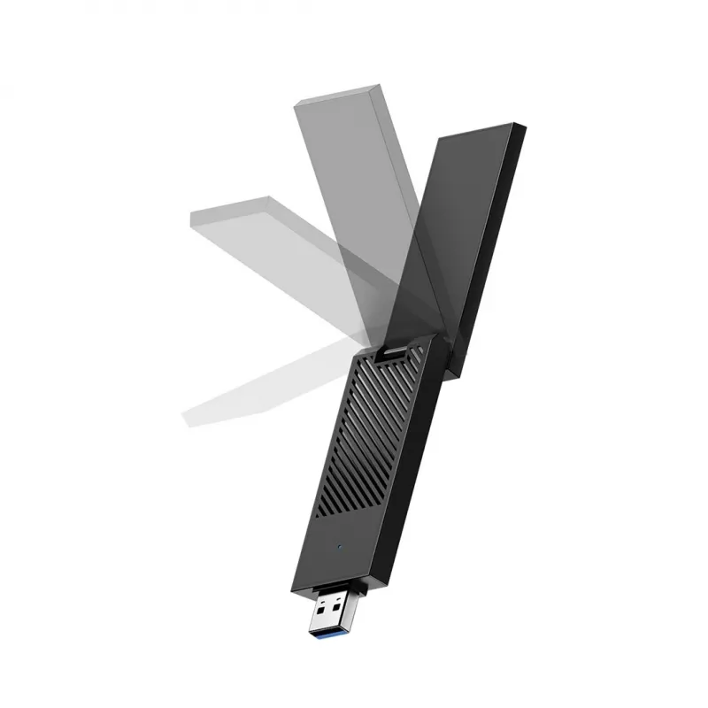 Adaptador USB Type-A Wi‑Fi 6E Cudy WU5400, dual-band 2x2, 2402 Mbit/s, preto