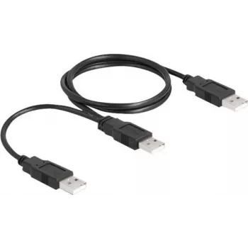 Cabo USB 2.0 DeLOCK Type-A para 2 x Type-A 70 cm preto