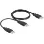 Cabo USB 2.0 DeLOCK Type-A para 2 x Type-A 70 cm preto