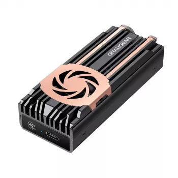 Caixa para SSD GrauGear G-M2U4-40G-F — M.2, 1 unidade, USB4 Gen4, 40 Gbit/s, alumínio, preto