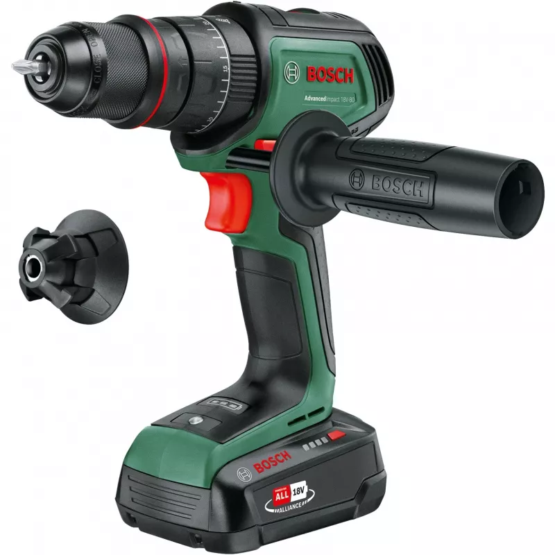Berbequim de impacto sem fio AdvancedImpact 18V-80 QuickSnap (verde, 2x bateria de iões de lítio 2,0Ah + 4,0Ah, mala de transporte, POWER FOR ALL ALLIANCE)