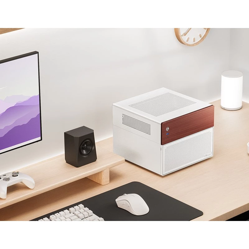 Caixa de computador Micro-Tower Jonsbo N4 BRANCA Mini-ITX com vidro temperado