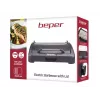 Beper 90.871 grelhador elétrico, placa antiaderente de 39 x 29 cm, tampa de vidro, 2200 W, preto