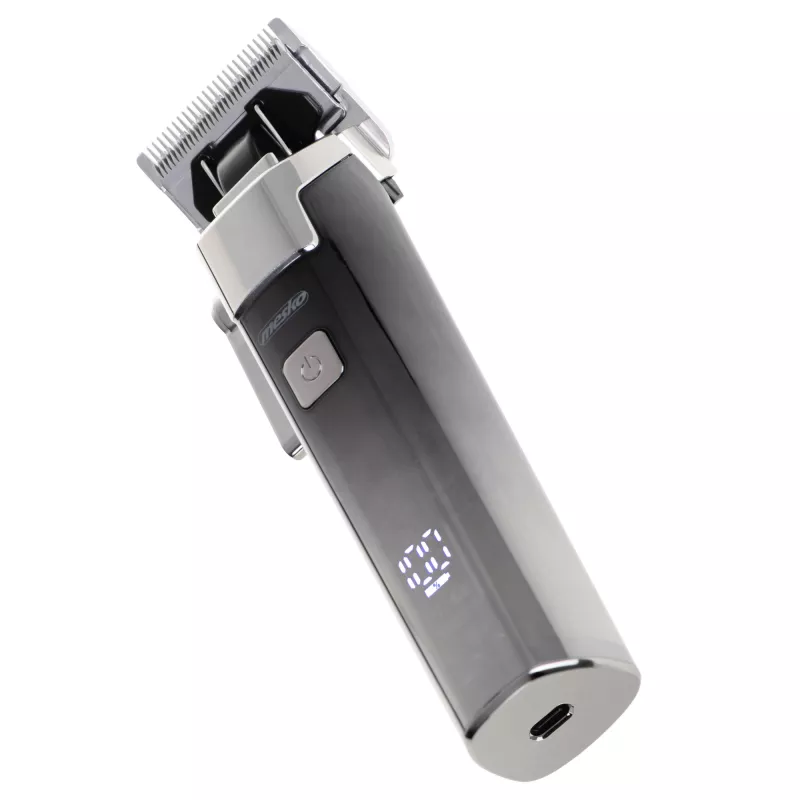 Máquina de cortar cabelo Mesko com visor LED | MS 2842 | Sem fios | 8 níveis de comprimento | Cinzento