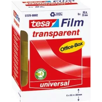 Fita adesiva tesafilm® transparente, 6 rolos, Office Box, 66m x 25mm (11640H)