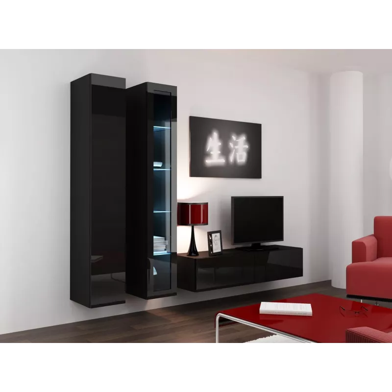 Suporte de TV Cama VIGO 140 30/140/40 preto/preto brilhante