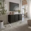 Cómoda Cama Meble VOLARE 151 x 39 x 75 cm, preto / San Sebastian