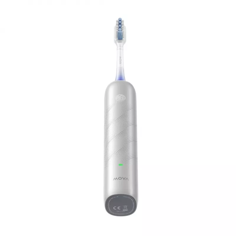 Escova de dentes elétrica MOVA Fresh Pro Adult Sonic prateado — 4 modos, bateria de iões de lítio, temporizador integrado
