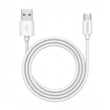 Cabo de carregamento rápido e dados PEDEA USB-A/USB-C®, 1 m, branco (60040121)