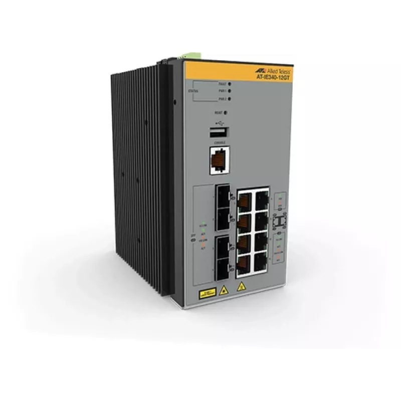 Allied Telesis AT-IE340-12GT-80 Gerido L3 Gigabit Ethernet (10/100/1000) cinzento