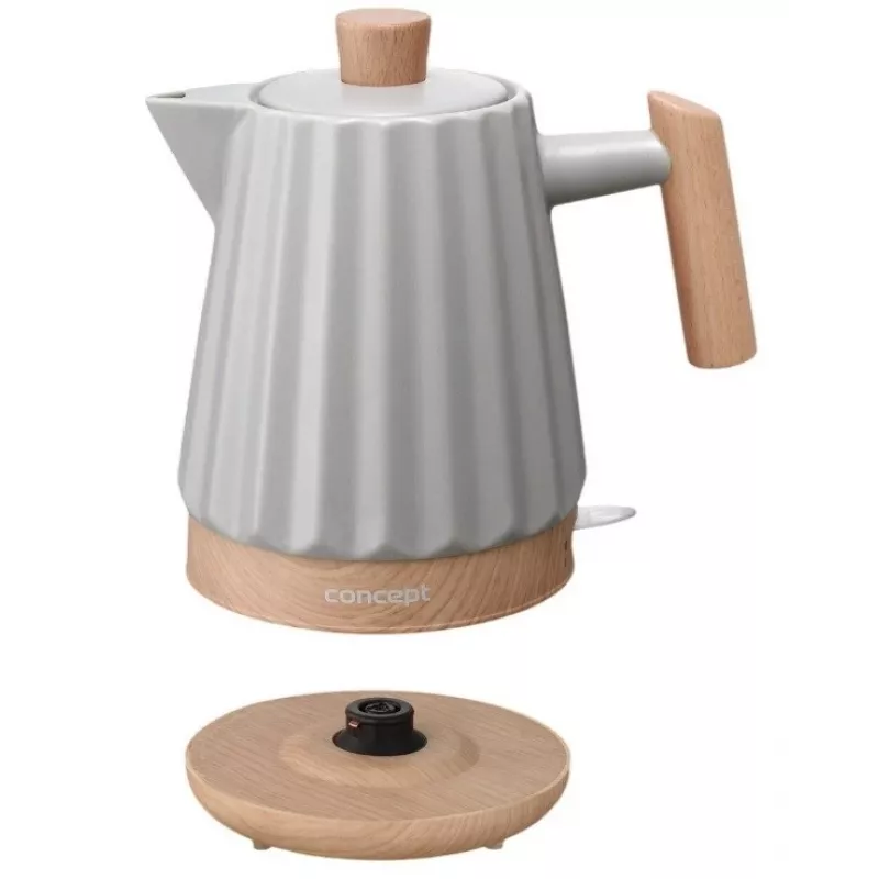 Concept RK0091 Chaleira elétrica em cerâmica 1,5 l cinzento-claro