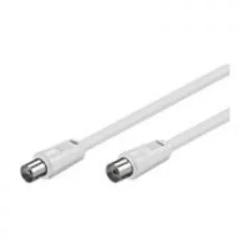 Cabo de ligação de antena Goobay Wentronic, 100% blindado, branco, 2,5 m - ficha coaxial conector fêmea coaxial (50718)