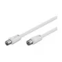 Cabo de ligação de antena Goobay Wentronic, 100% blindado, branco, 2,5 m - ficha coaxial conector fêmea coaxial (50718)