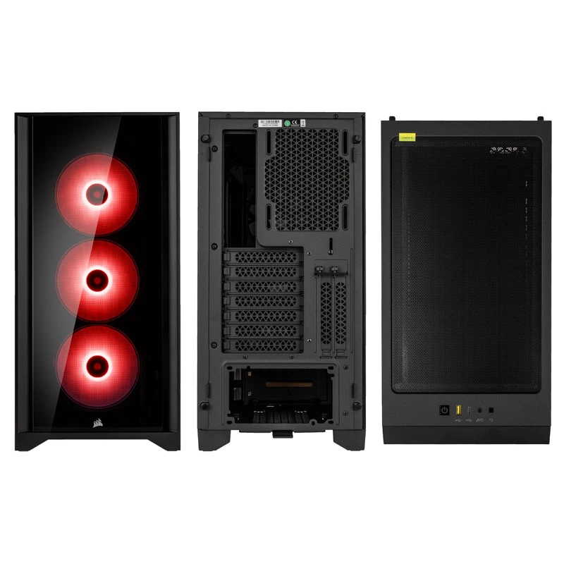 Caixa CORSAIR iCUE 4000X RGB Tempered Glass Mid-Tower preta