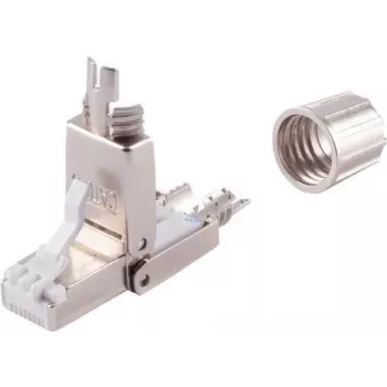Adaptador de rede ShiverPeaks 08-10001 Toolless STP Cat. 6A, RJ45, blindado, terminação sem ferramentas