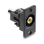 Conector fêmea RCA de encastrar DELOCK 91111 – amarelo/preto, ligação áudio/vídeo para painel