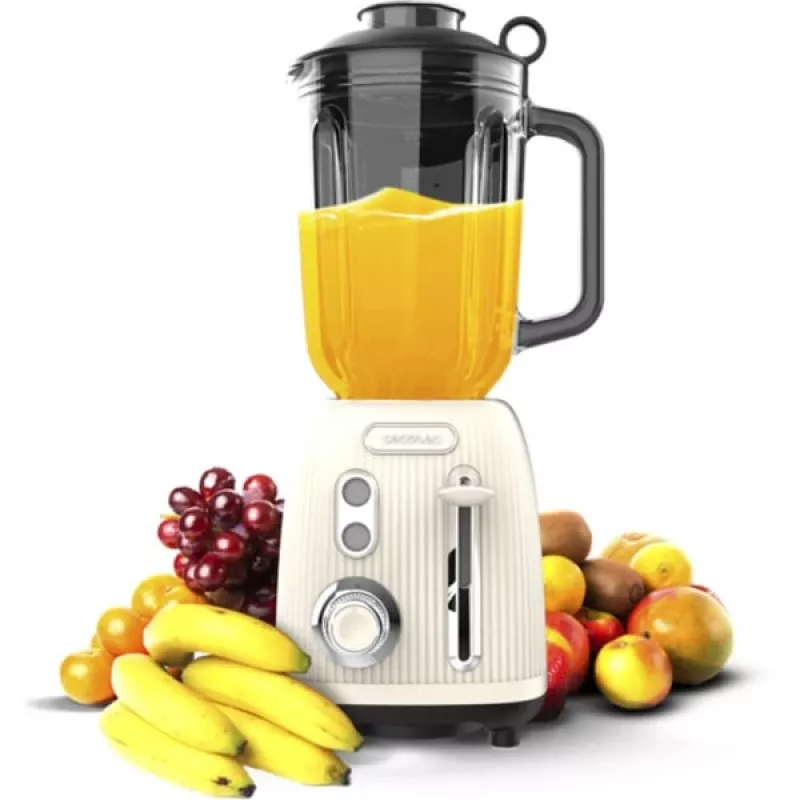 Cecotec Power Black Titanium RetroBeige liquidificadora, 1200 W, 1,5 l