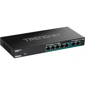 TRENDnet TPE-TG327 - Switch - não gerido - 5 x 10/100/1000 (PoE+) + 2 x 10/100/1000/2,5G (PoE+) - montagem na parede - PoE+ (70 W) - conforme TAA