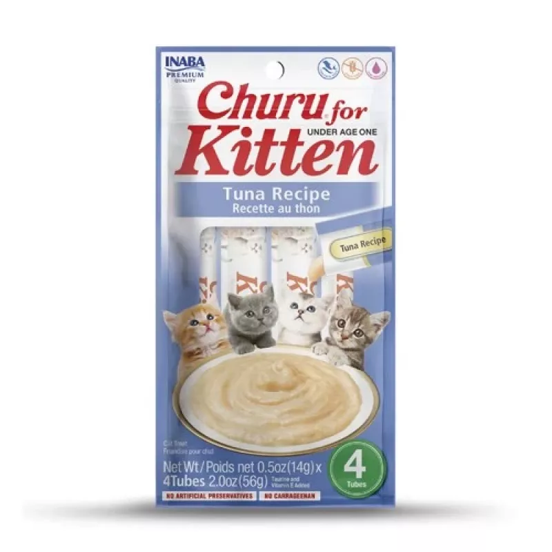 INABA Churu Kitten Receita de Atum - Petiscos para gatos - 4x14g