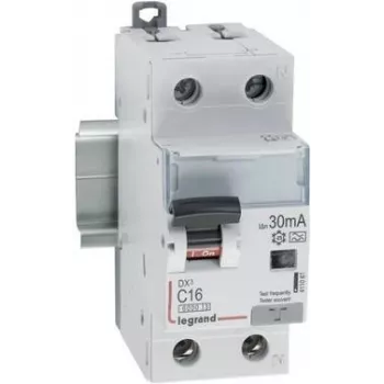 Disjuntor Legrand 411061 DX3 — C16 A, 1P+N, 6 kA, 30 mA, tipo A