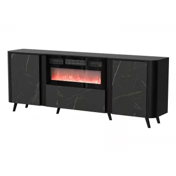 Cómoda Cama Meble Volare 200 x 39 x 75 cm, preto / San Sebastian, aglomerado