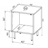 Cama Meble HOLE mesa de cabeceira, conjunto de 2 unidades, 44×40,5×53,5 cm, branco mate